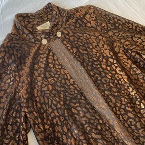 Vintage like new Candlelight & Champagne Copper leopard print layer blazer